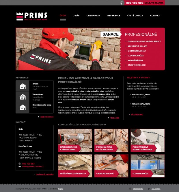 Webové stránky Prins