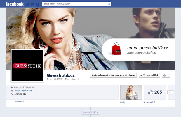 Firemní Facebook Guess Butik