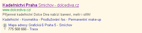 PPC AdWords - ukázka inzerátu