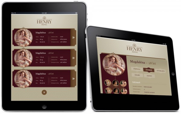 Verze webu Hotel Henry pro tablet