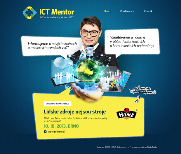 Grafický návrh webu ICT Mentor - stránka Úvod