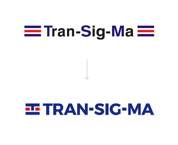 Redesign loga Transigma - původní a nové logo